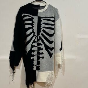 Black and White Skeleton Sweater
